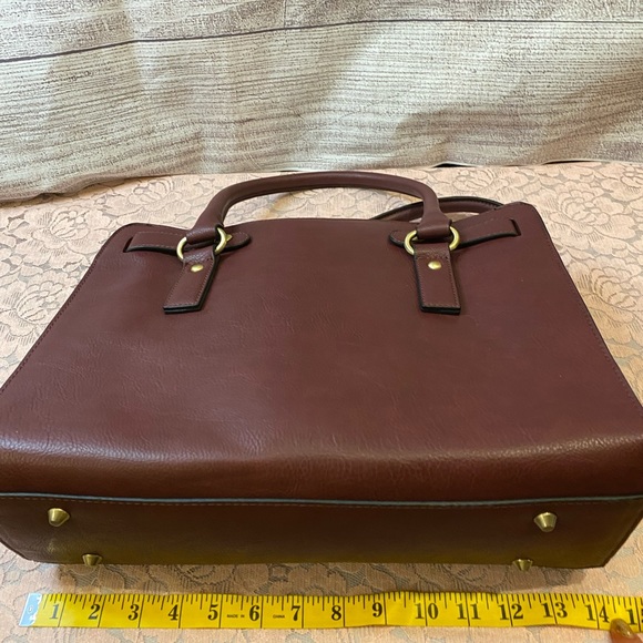 ModCloth burgundy briefcase bag - Picture 3 of 4
